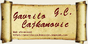 Gavrilo Čajkanović vizit kartica